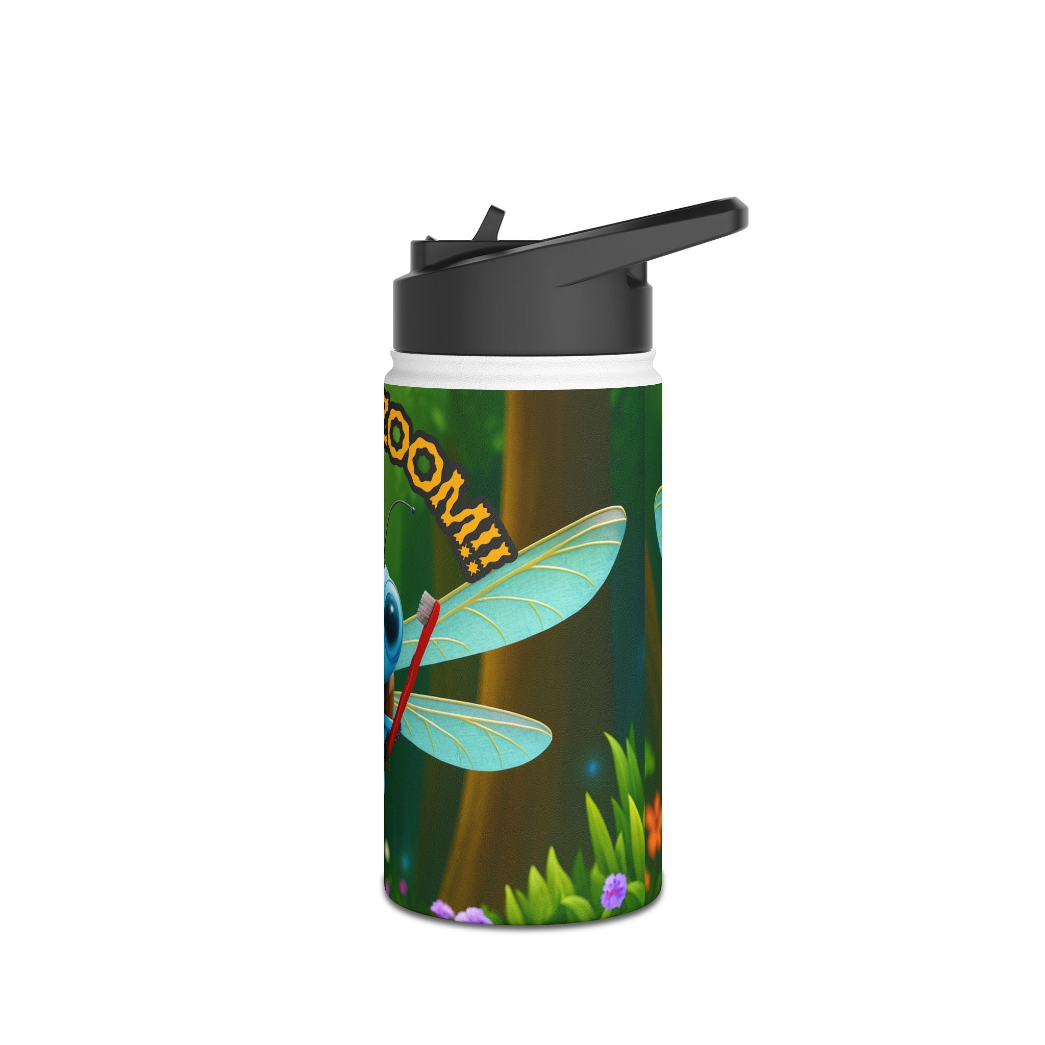 Kid's Dragonfly Water Bottle — "Zap Zoom!" Stainless Steel Adventure Bottle