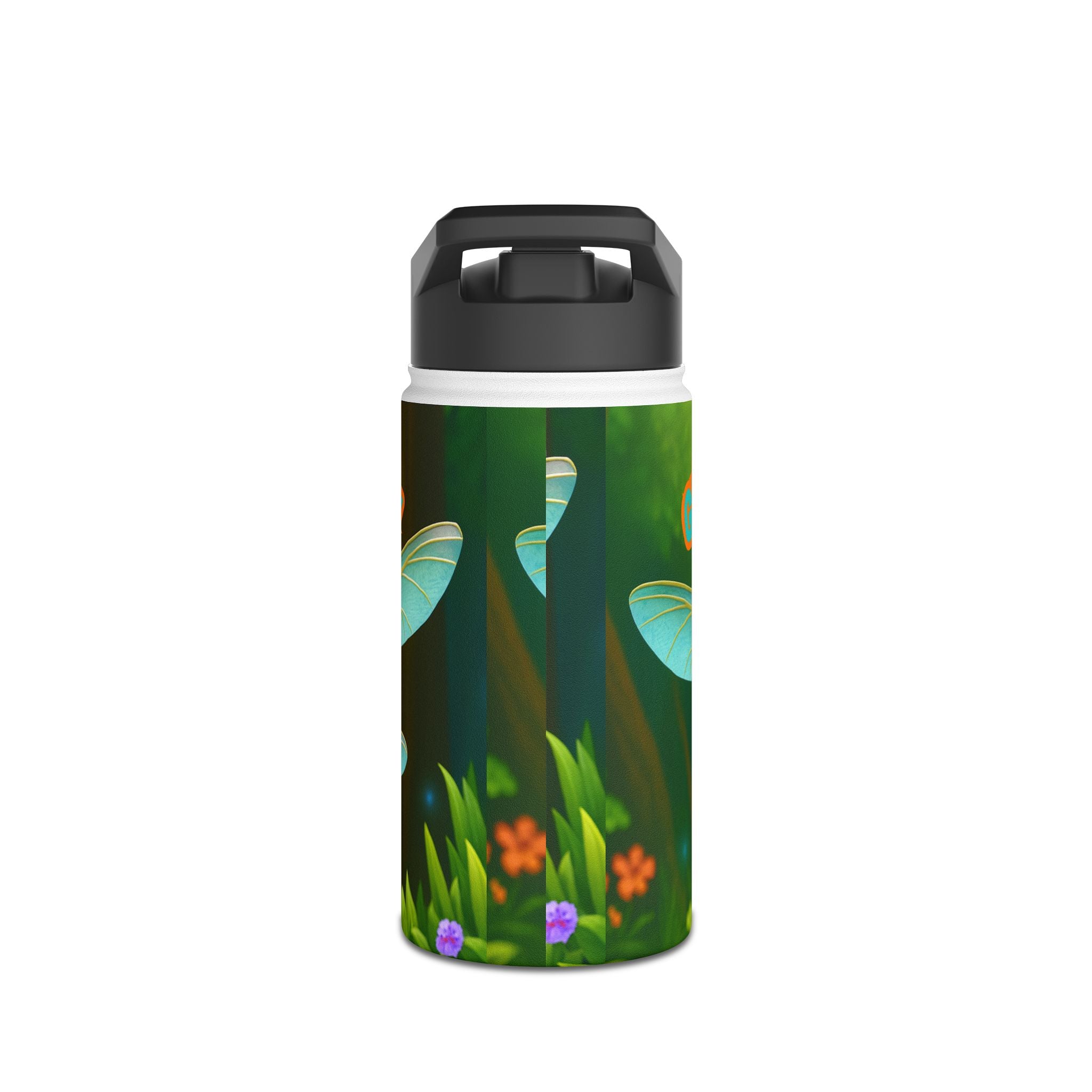 Dragonfly Kids Water Bottle — Cute Blue Dragonfly Design, 'Bee-a-Howl' Graphic Stainless Steel Bottle