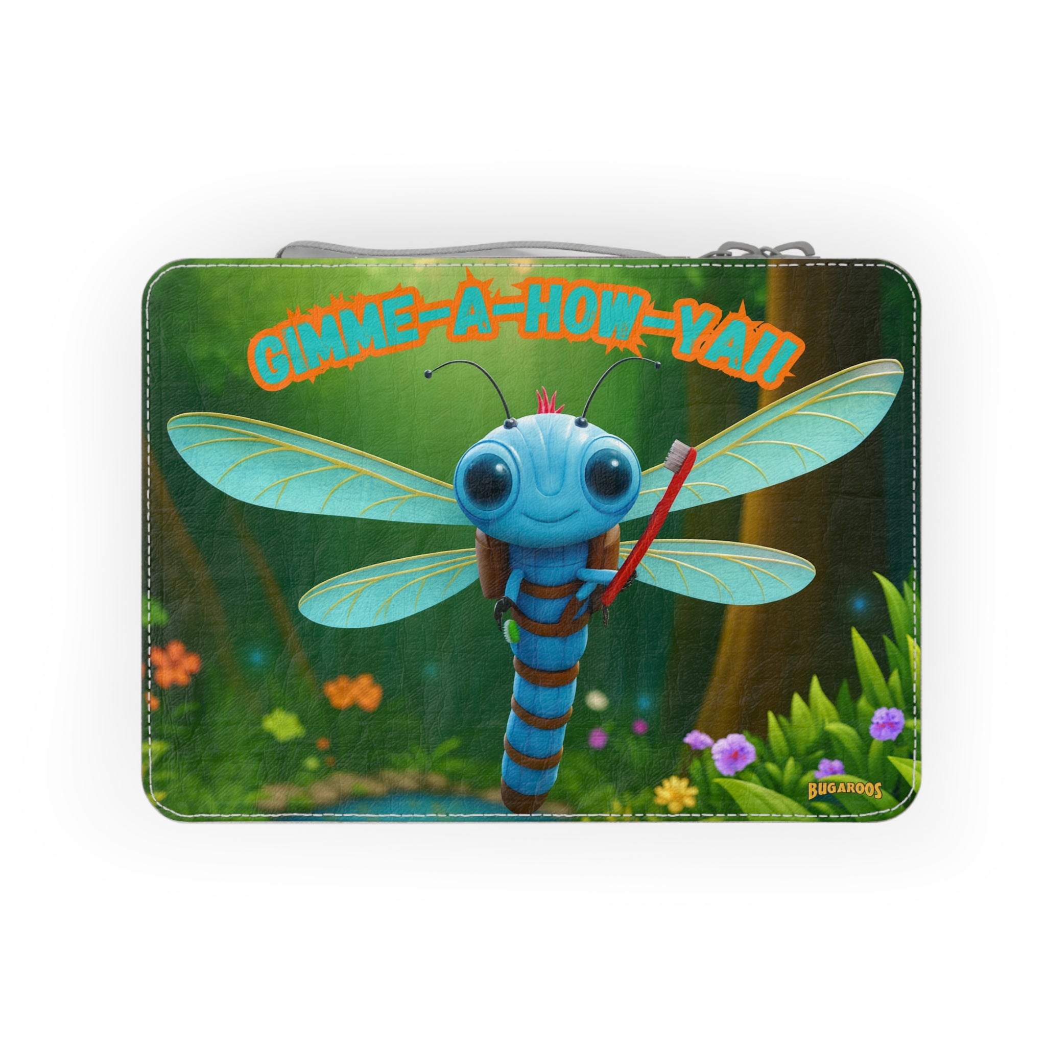 Paper Lunch Bag — Cute Dragonfly Illustration "Gimme-A-How-Y'all" Kids Lunch Tote