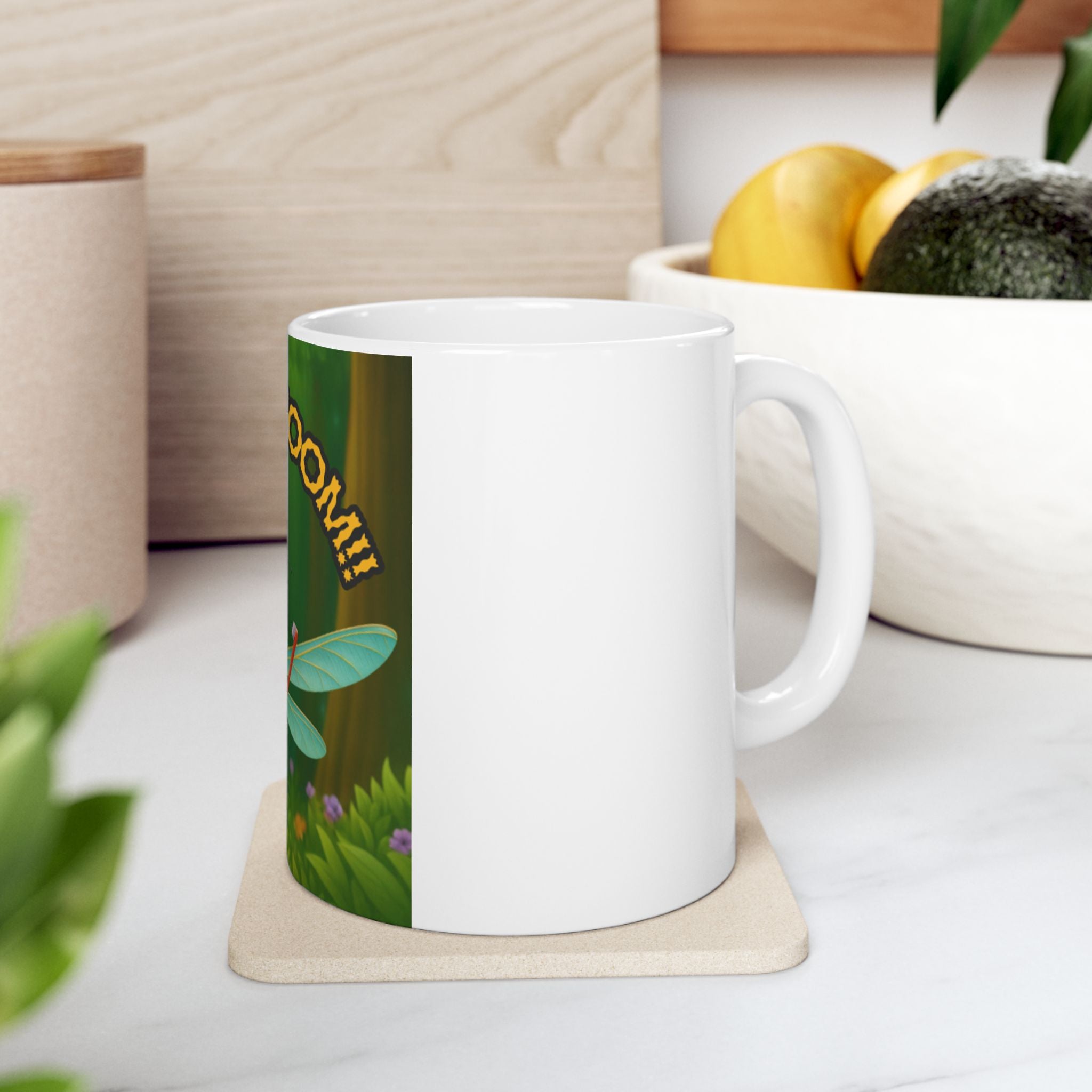 Ceramic Mug — Cute Dragonfly Design with “Zap Zap Zoom!!” (11oz & 15oz)