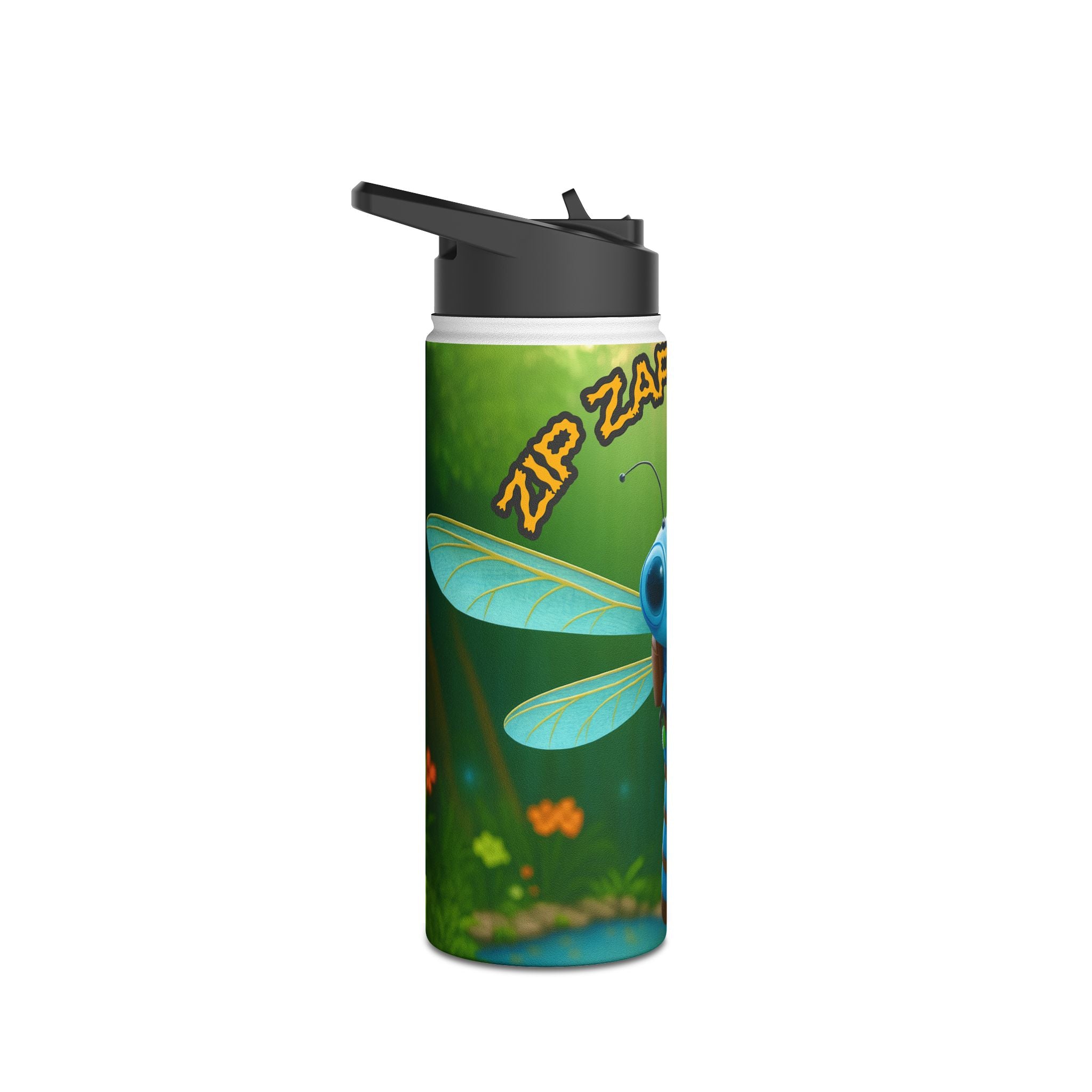Kid's Dragonfly Water Bottle — "Zap Zoom!" Stainless Steel Adventure Bottle