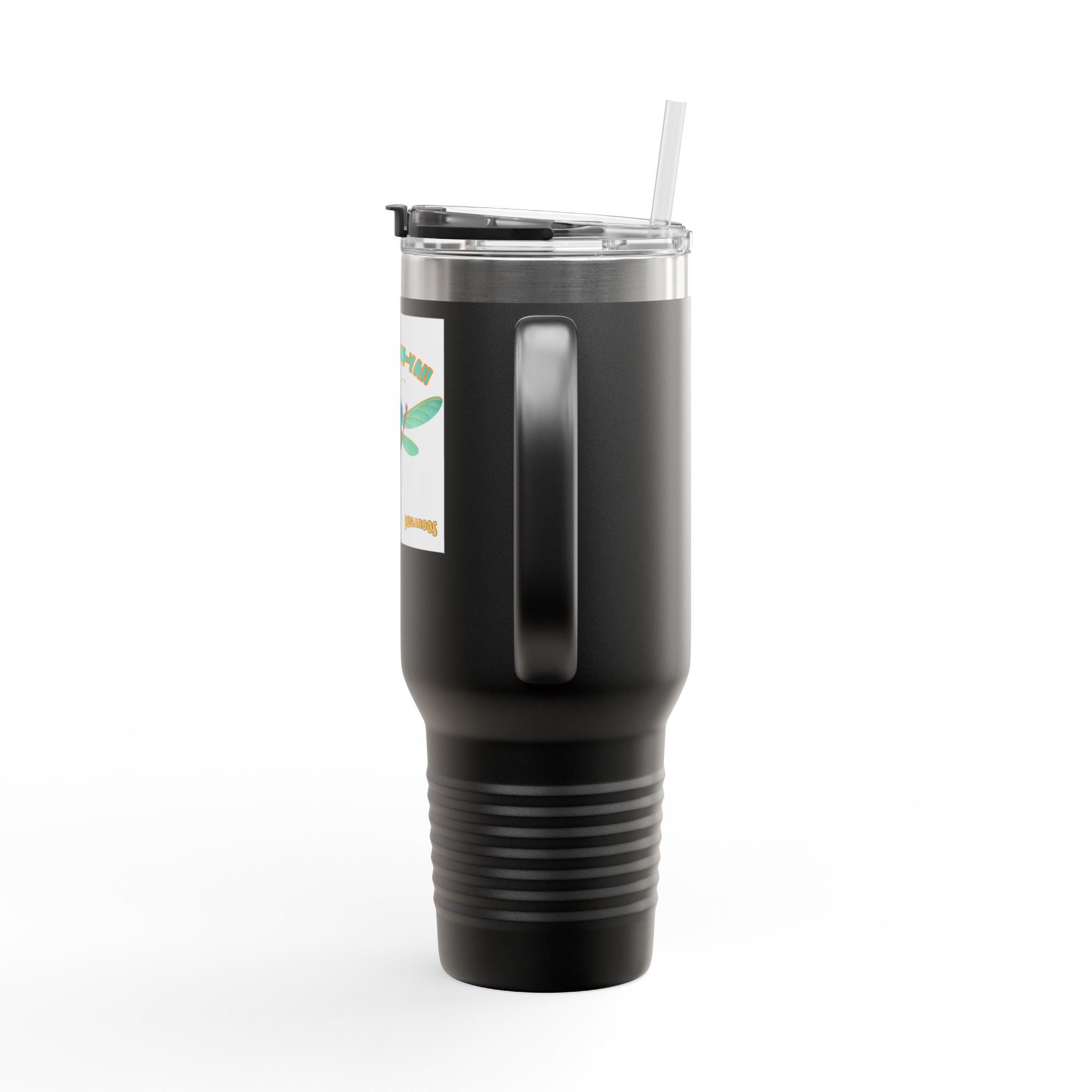 40oz Insulated Travel Mug – Retro Dragonfly Design, Keeps Drinks Hot & Cold