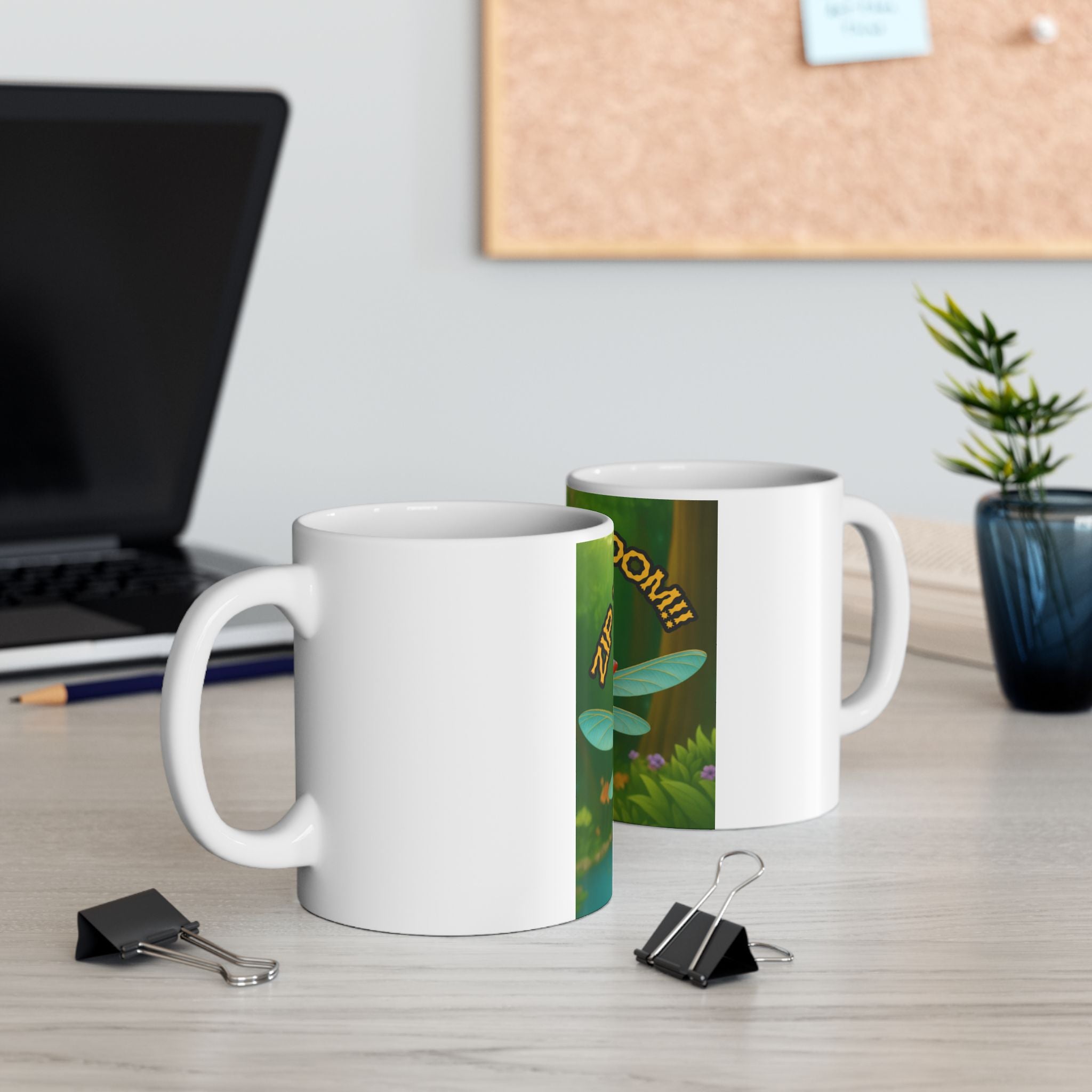 Ceramic Mug — Cute Dragonfly Design with “Zap Zap Zoom!!” (11oz & 15oz)