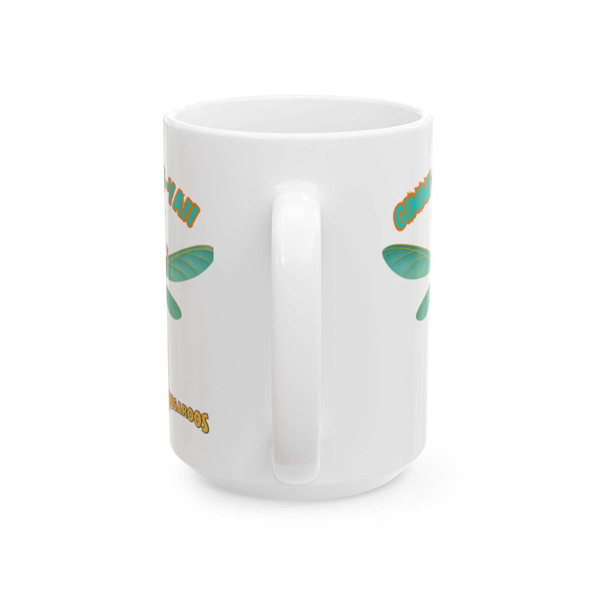 Dragonfly Ceramic Mug — 'Gimme-A-Way' Cute Bugroos Coffee Cup (11oz/15oz)