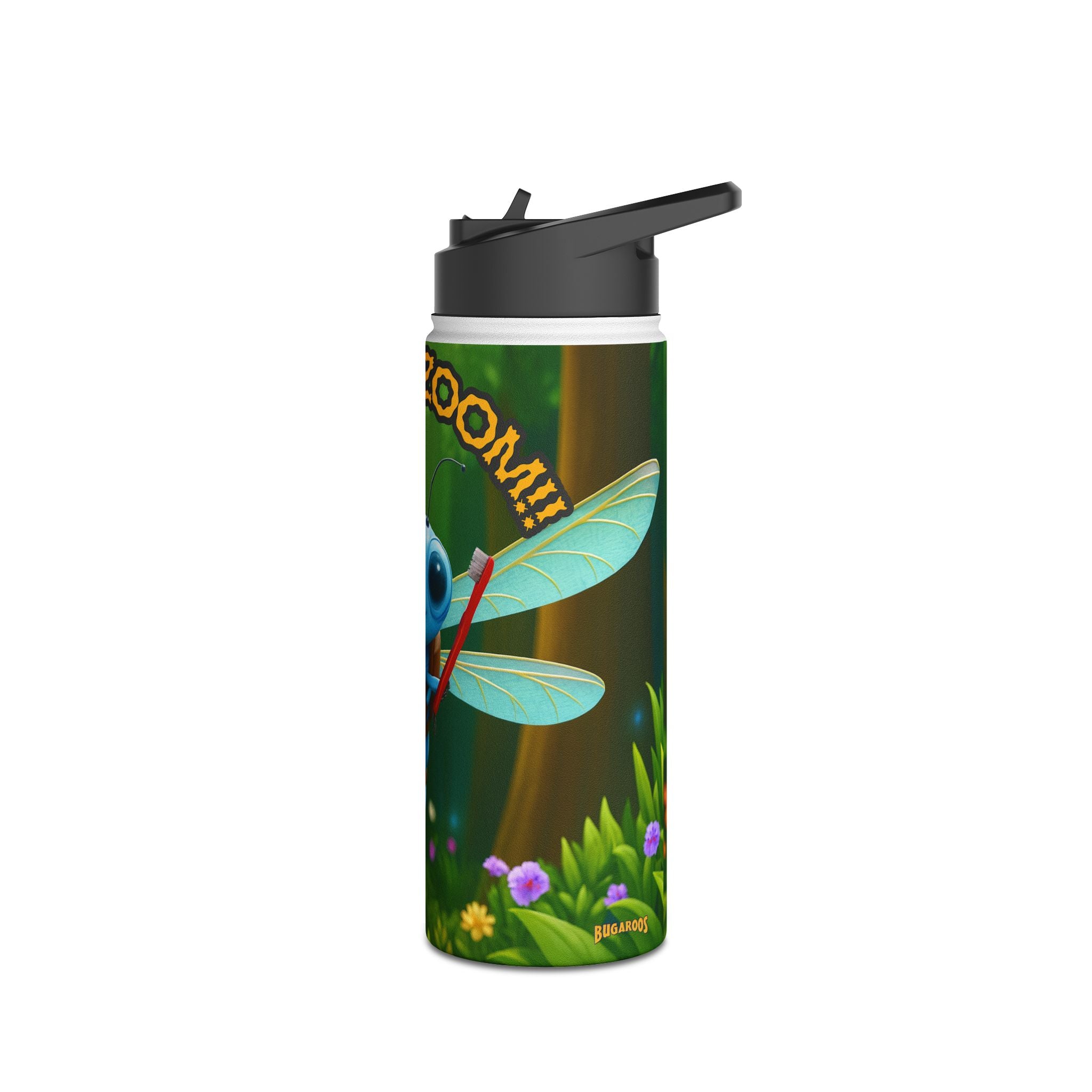 Kid's Dragonfly Water Bottle — "Zap Zoom!" Stainless Steel Adventure Bottle