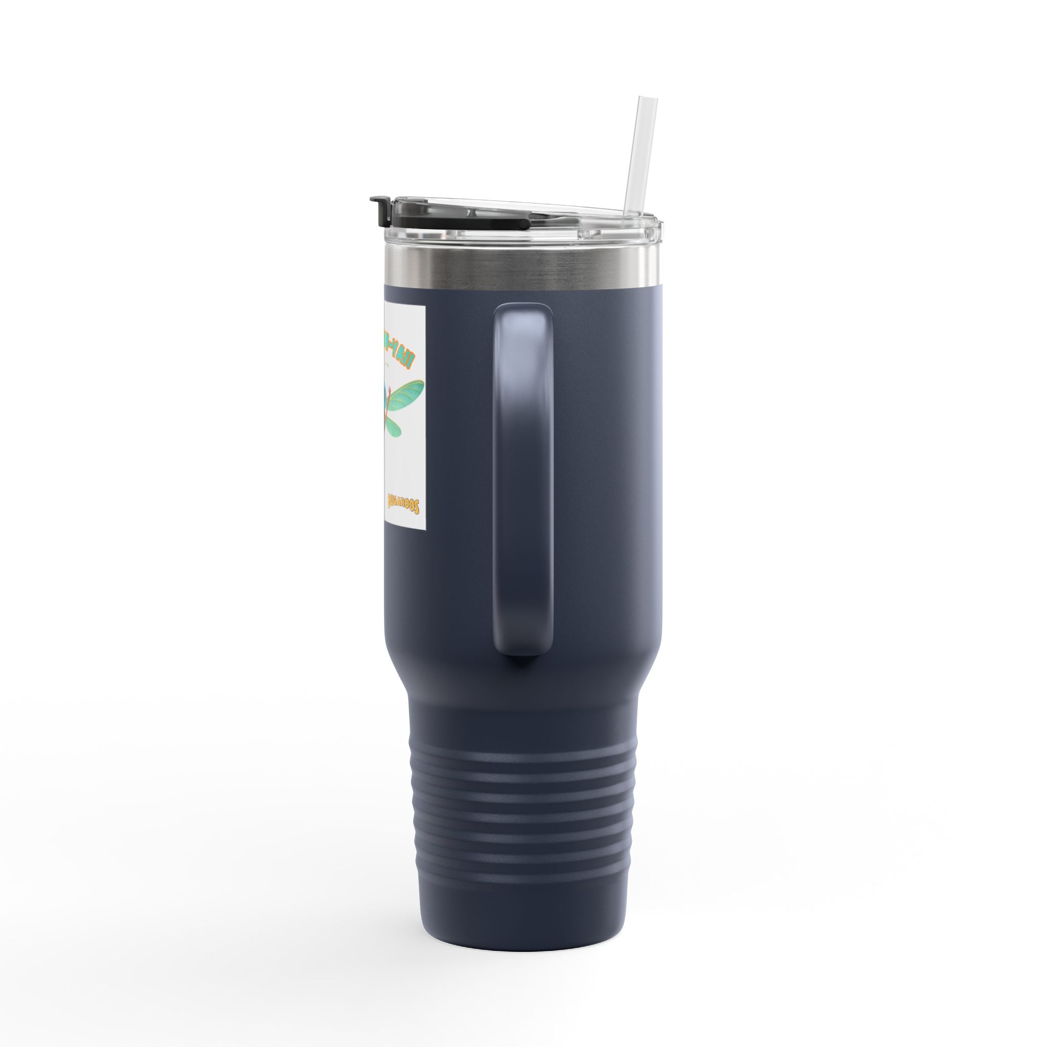 40oz Insulated Travel Mug – Retro Dragonfly Design, Keeps Drinks Hot & Cold
