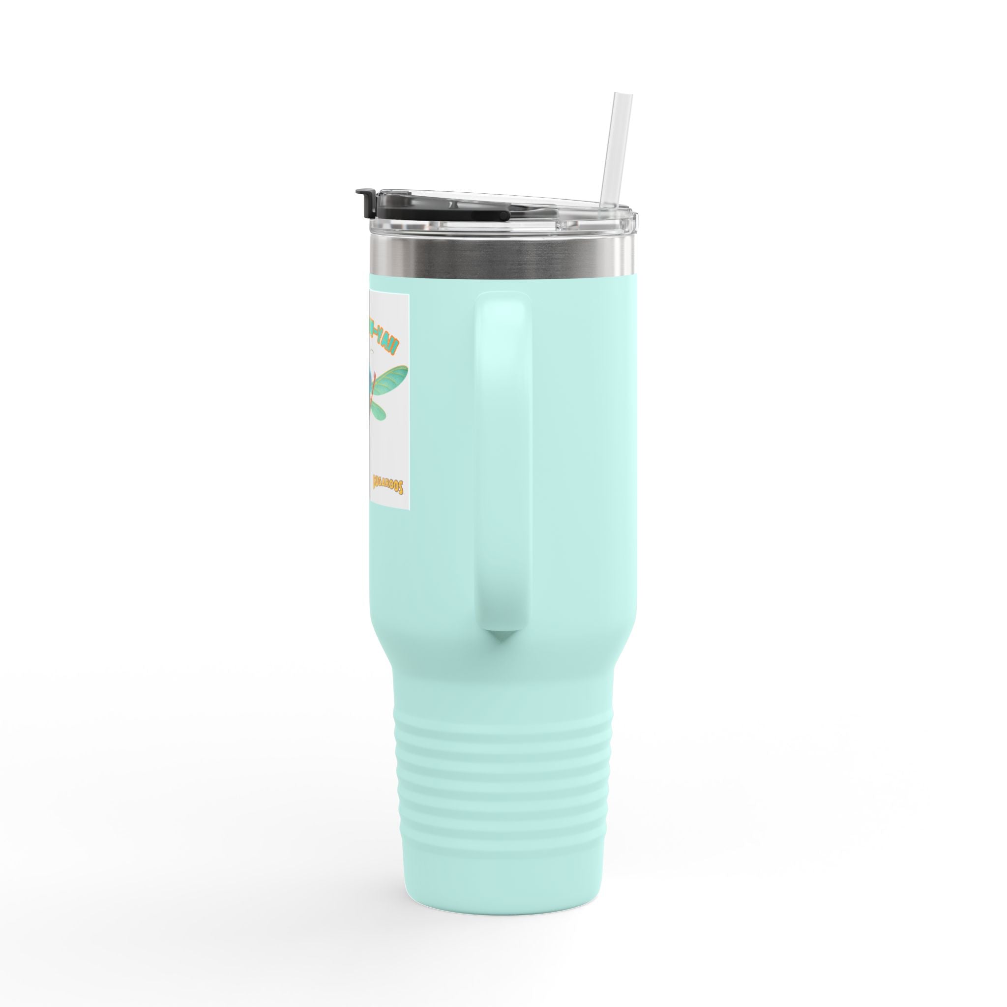 40oz Insulated Travel Mug – Retro Dragonfly Design, Keeps Drinks Hot & Cold