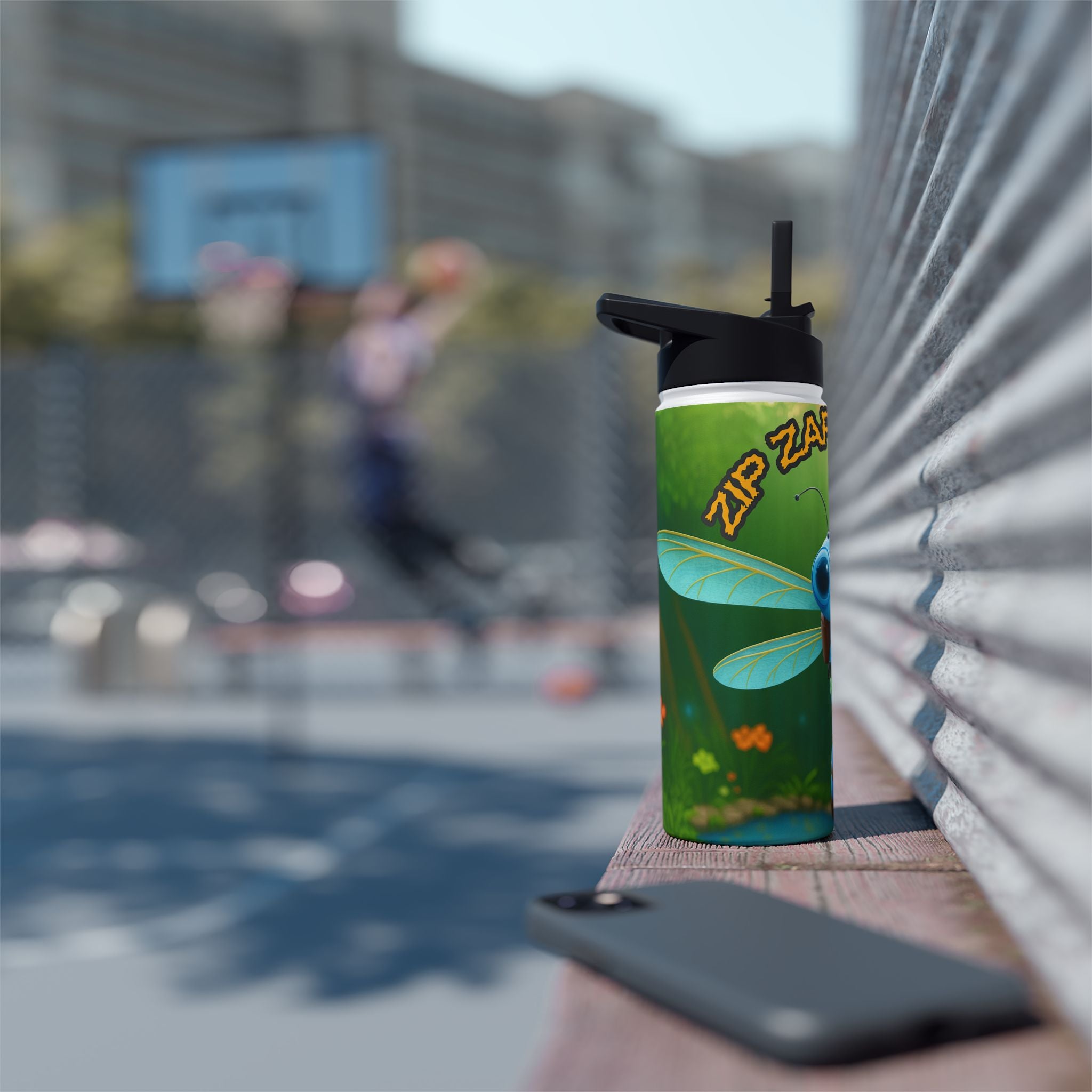 Kid's Dragonfly Water Bottle — "Zap Zoom!" Stainless Steel Adventure Bottle