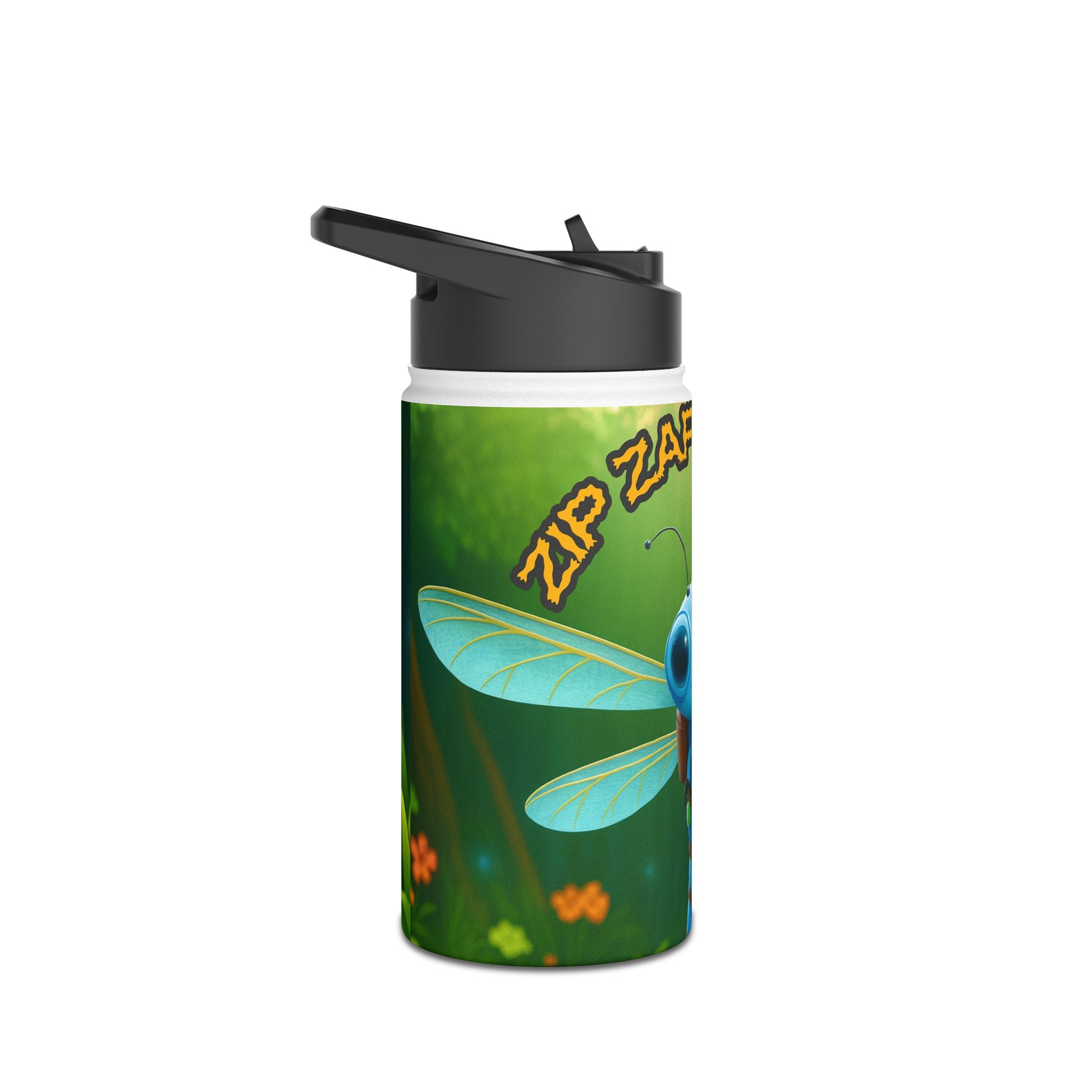 Kid's Dragonfly Water Bottle — "Zap Zoom!" Stainless Steel Adventure Bottle
