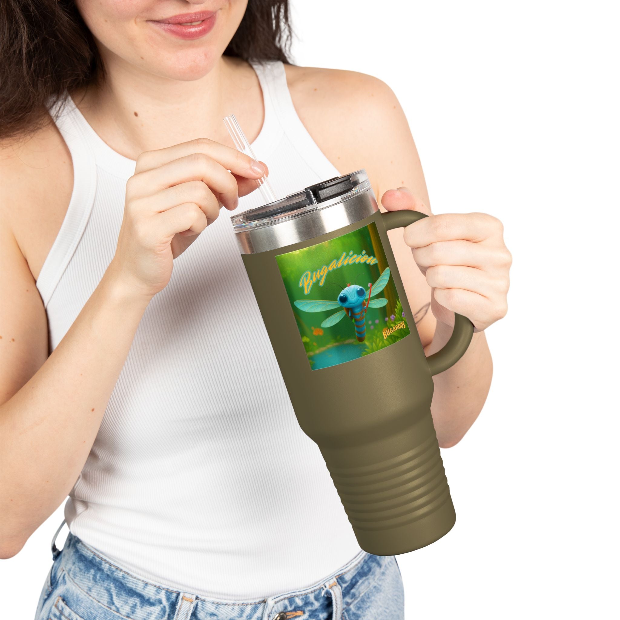 Bugaboo Dragonfly 40oz Insulated Travel Mug — Cute Cartoon Insect Design