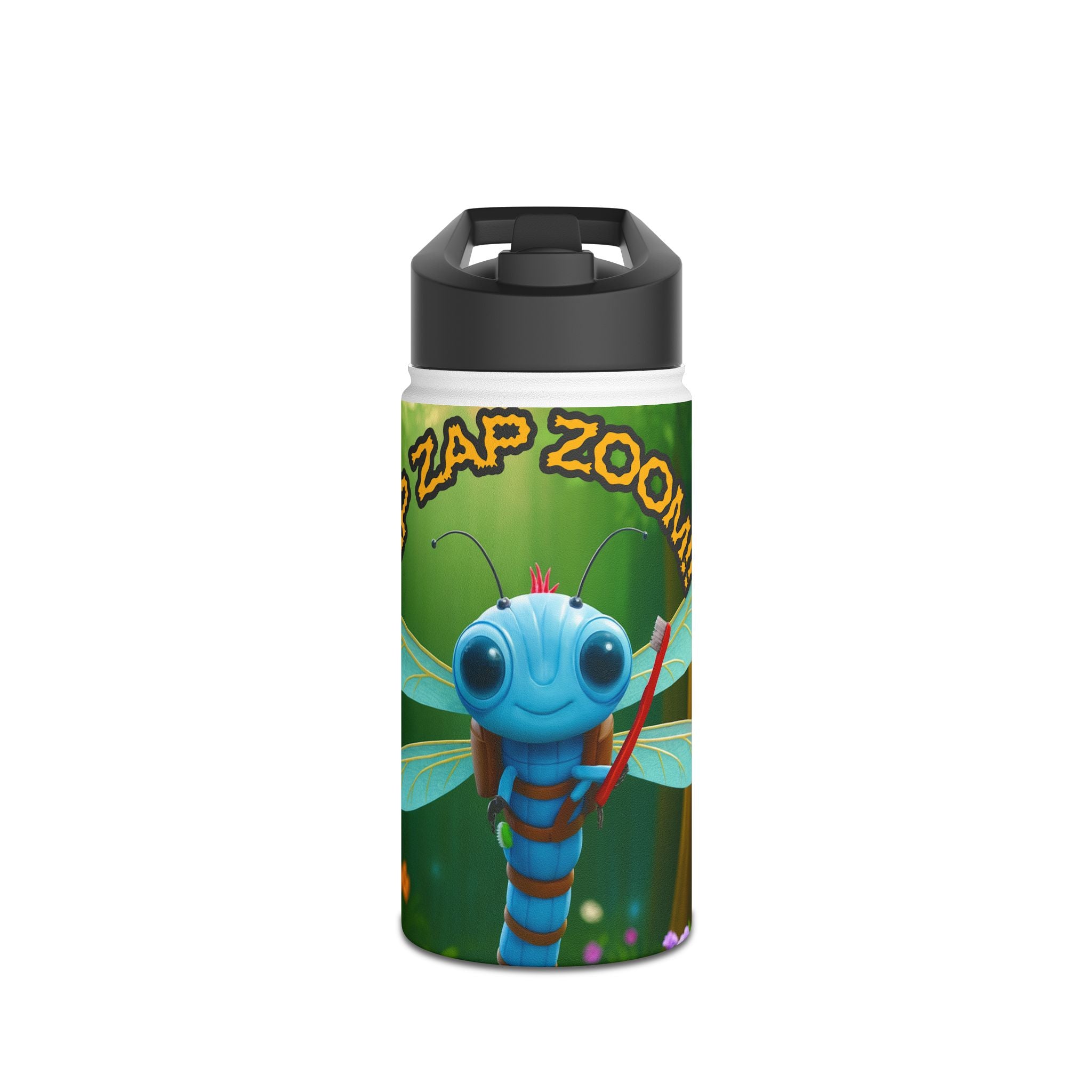 Kid's Dragonfly Water Bottle — "Zap Zoom!" Stainless Steel Adventure Bottle