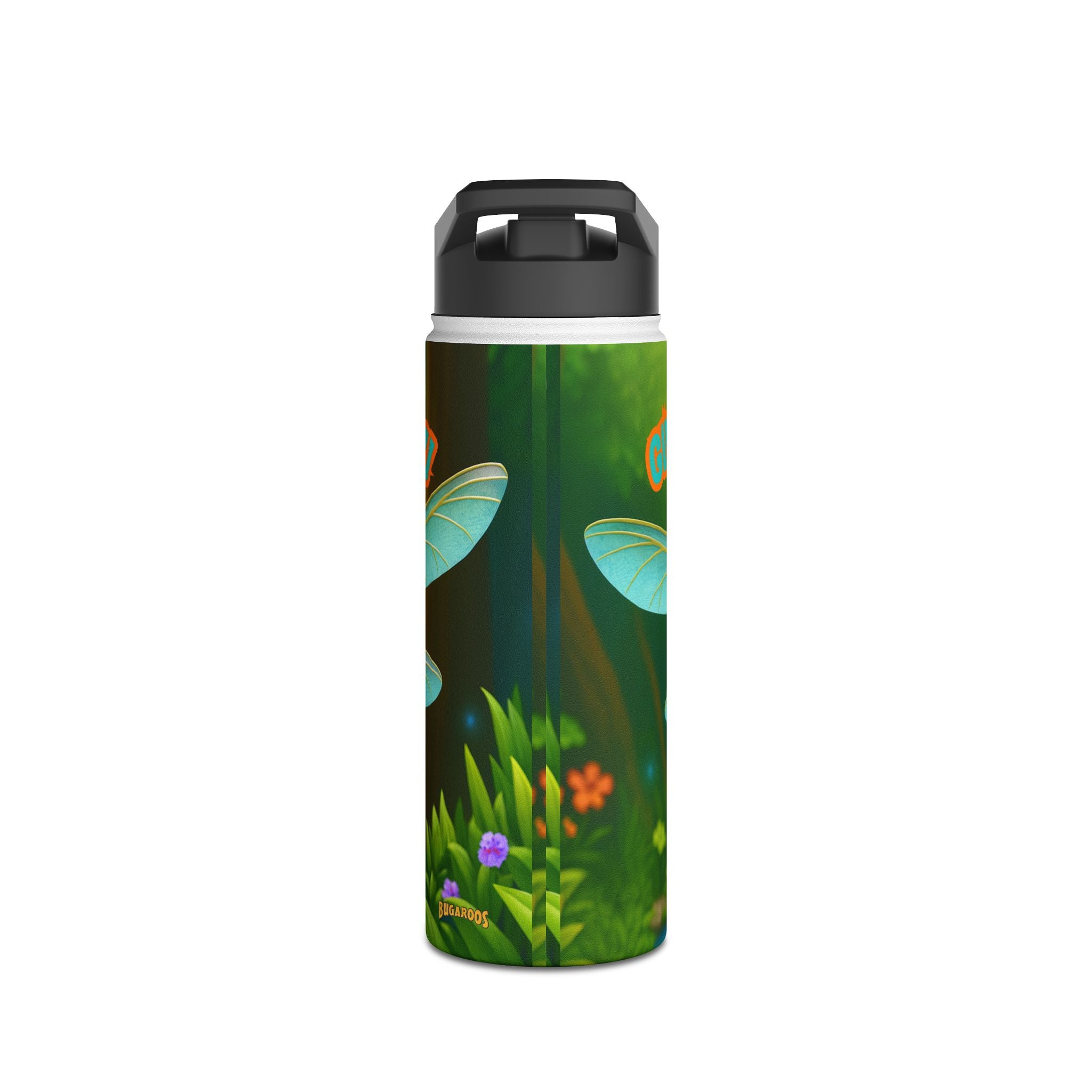 Dragonfly Kids Water Bottle — Cute Blue Dragonfly Design, 'Bee-a-Howl' Graphic Stainless Steel Bottle