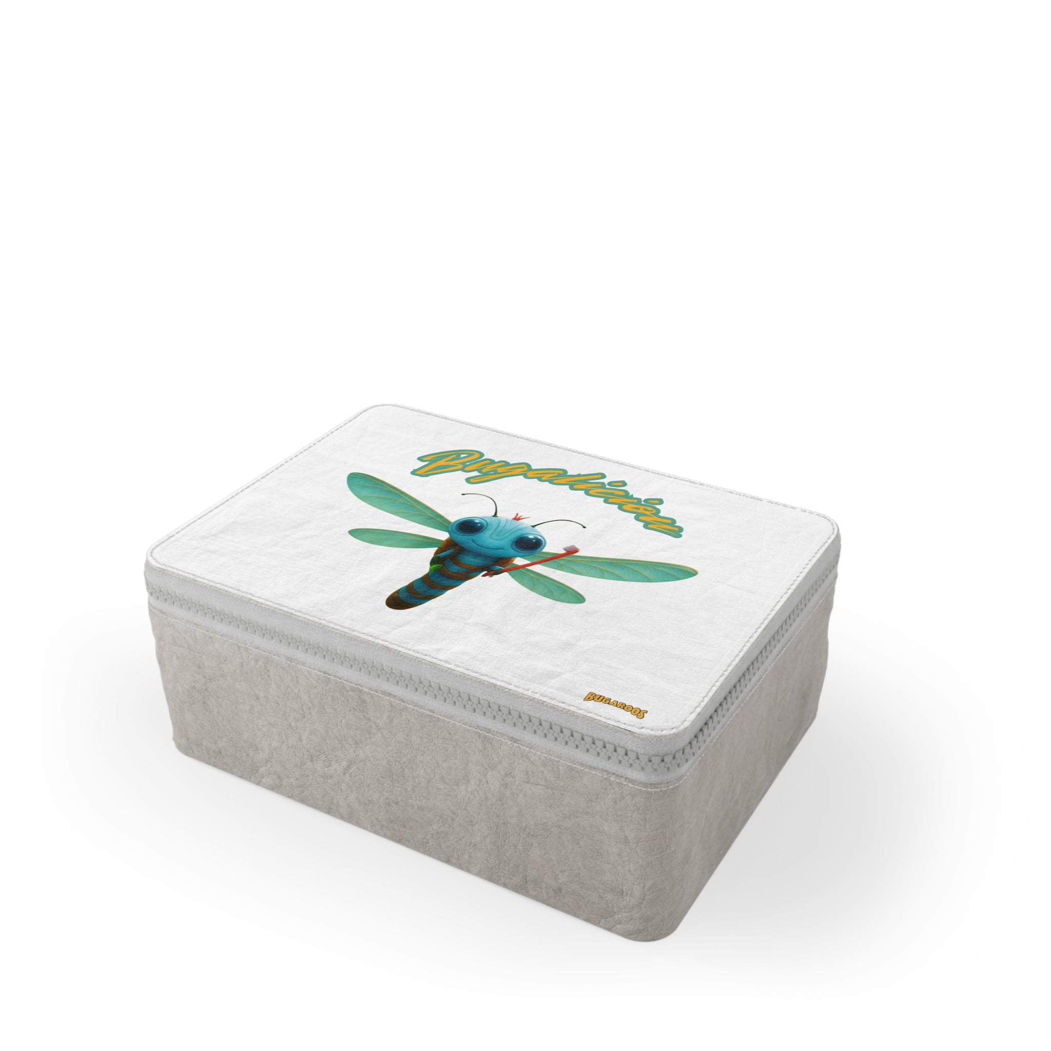 Paper Lunch Bag — 'Bugalicious' Cute Blue Dragonfly Lunch Tote
