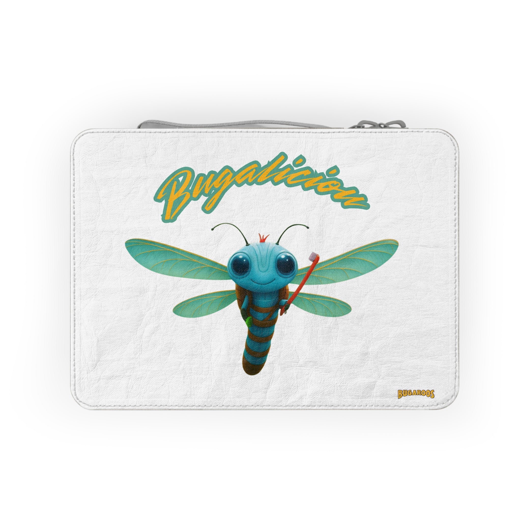 Paper Lunch Bag — 'Bugalicious' Cute Blue Dragonfly Lunch Tote